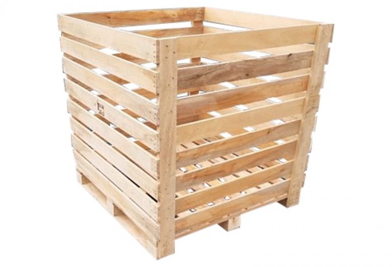 Houten krat 110x114x110cm, gebruikt Palletcentrale