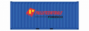 Container met nieuw logo palletcentrale foresco