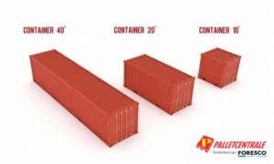 Containergroottes palletcentrale foresco logo